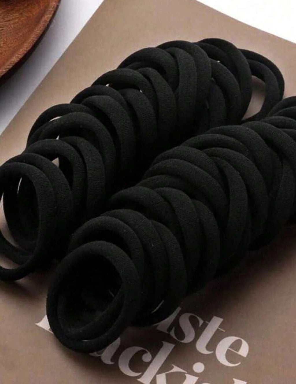 200 Stück/Set schwarze Haargummis