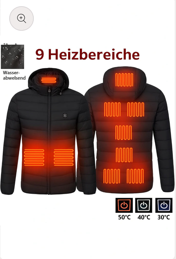 Beheizbare Pufferjacke mit 3 Heizzonen